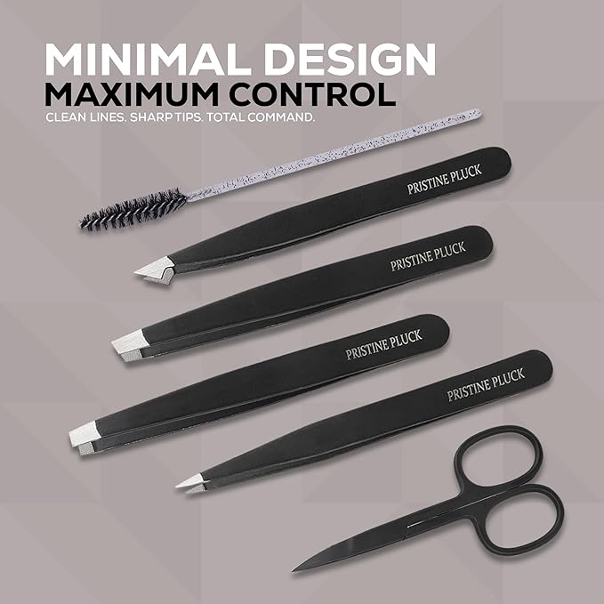 6 Pieces Professional Stainless Steel Tweezers for Eyebrows with Curved Eyebrow Scissors for in Grown Hairs,Precision Tweezers Set for Women & Men Hair Plucker with Fiber Tip