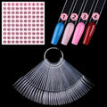 Clear Nail Swatch Sticks with Number Stickers, 50 Pcs Ballerina Nail Sample Swatches for Gel Polish Color Display Practice Nails muestrario de colores para uñas Manicure Supplies