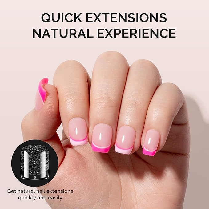 MelodySusie Short Square X Nail Tips - 300Pcs 15 Sizes Clear Acrylic, Half Matte Full Cover Press on Nails for DIY Extension & Salon Use, Pre-Shaped for Long-Lasting Manicure