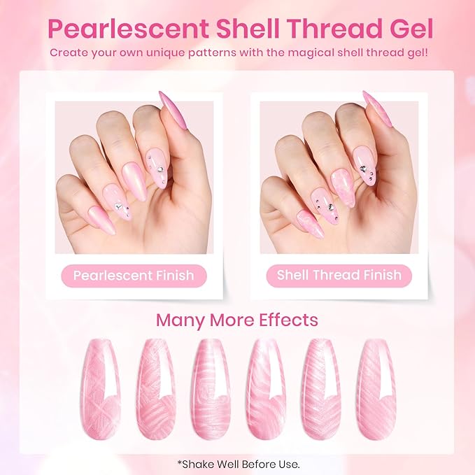 Beetles Gel Nail Polish Set – 6 Pink Shades with Shimmer & Glitter Soak Off UV LED Gel Polish Kit Long Lasting Pink Reverie Collection DIY Home Salon Manicure Gift for Women & Girls