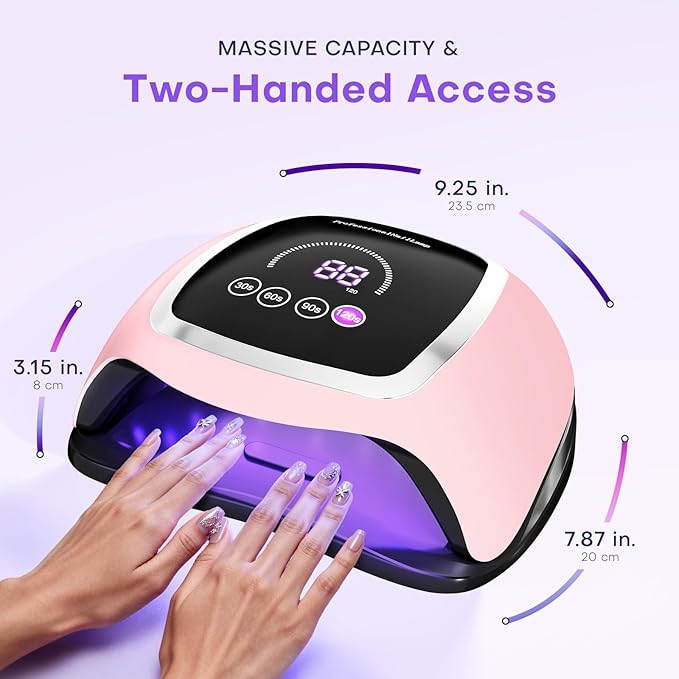 Gugusure UV LED Nail Lamp, Upgrade 180W Nail Dryer for Gel Polish with LCD Display, Auto Sensor and 4 Timer Settings, Professional Curing Lamp Light with 42 Beads for Salon and Home