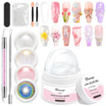 Solid Builder Gel for Nails BISHENGYF: Clear Non-Sticky Hand 3D Sculpting Modeling Carving Hard Gel with Mermaid Holographic Laser Pearl White Pink for Manicure Salon UV Home DIY