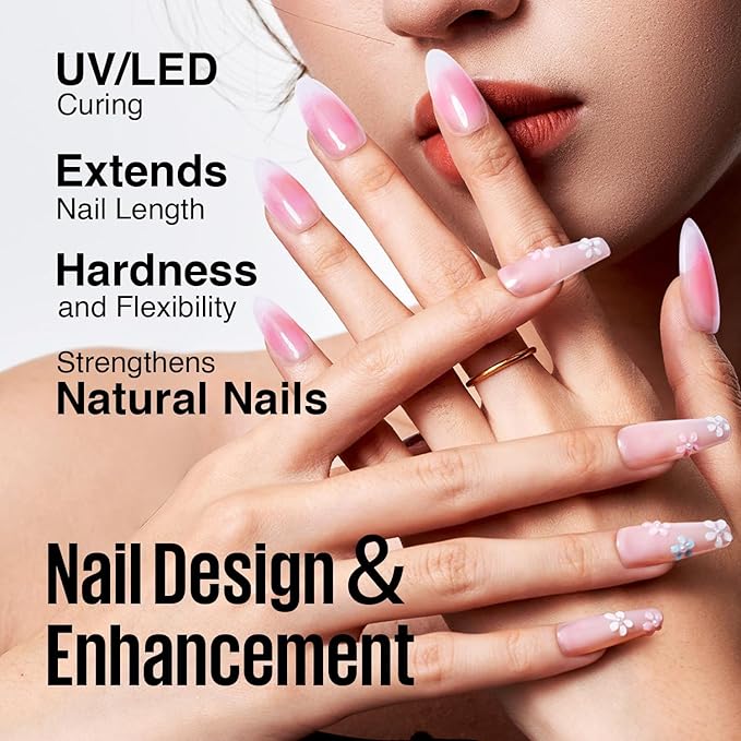 MEFA Builder Gel for Nails, Milky Rose, UV Gel for Nail Extension and Sculpting, Strengthening Nail Art Manicure UV Builder for Nail Salons, 15g