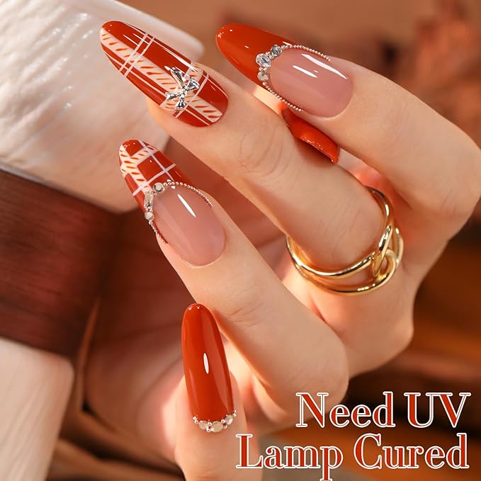 Double Rhythm 0.5 Oz Gel Nail Polish Neutral Natural Same Color Same Bottle Translucent Light Milky Pastel 15ML Manicure French Design Art DIY at Home (Pumpkin Brown-A1500)