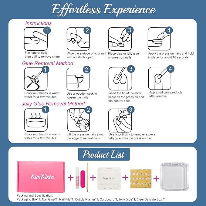 Handmade Acrylic Press On Nails Almond, 3D Press On Nails Medium, Ocean 3D Blue Nails French Tip Flower Bubble Preal For Women Gift, Reusable Stick On Fake Nails Kit With Nail Glue (Ocean Bloom-S)