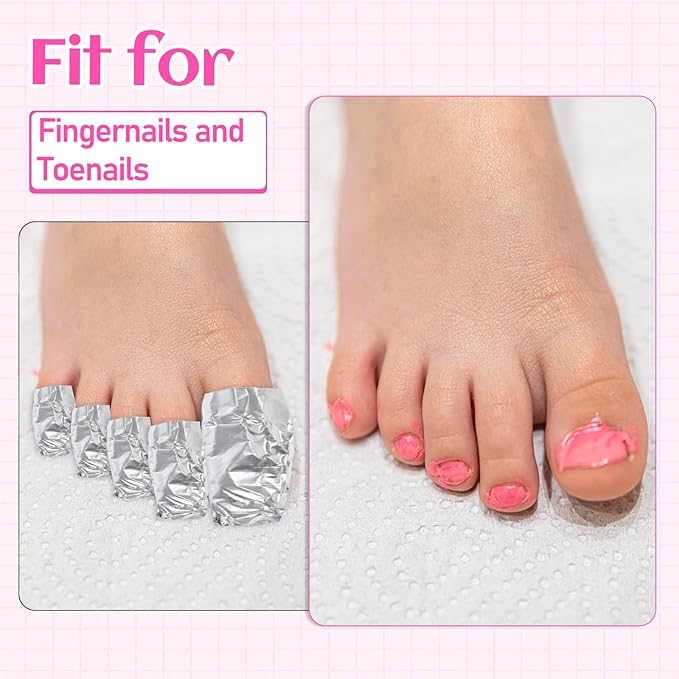 SHENLIU 1000Pcs Nail Polish Remover Foil Wraps Soak Off Foils Pads Gel Nail Polish Removal Tool Kit for Professional Salon & Home Use with Lint-Free Lager Cotton Pad
