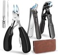 2026 Toenail Clippers for Thick Nails for Seniors, Nail Clippers for Men Angled Head, Toe Nail Clippers Slanted, Wide Jaw Opening with Catcher, Heavy Duty Ingrown Toenail Clippers Long Handle