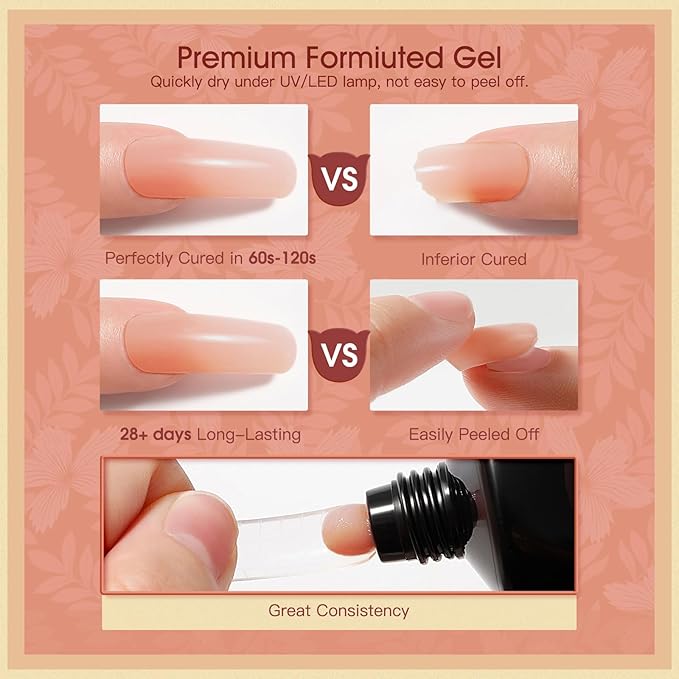 ROSALIND False Nail Extension Gel, 60ML Rouge, Neutral Color, Ballerina, Square, Oval, Acrylic, 1 Piece, 2 Fl Oz