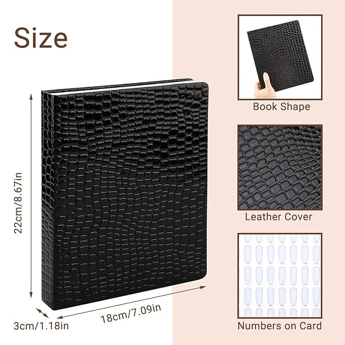 Segbeauty 120 Colors Sample Nails Display, Nail Gel Polish Organizer Colors Chart with 120 False Nail Tips, Nails Art Salon Home DIY Fingernail Swatch Stick Booklet Supplies Tool Showcase Cardboard