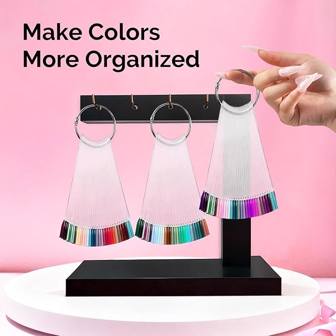 MelodySusie 300 Pcs Nail Swatch Sticks with Ring, Clear Swatches for Gel Polish, Transparent Acrylic Practice Tips, Suitable for Displaying Colors, Training Nail Art for Beginners and Professionals