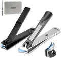 Thick Toenail Clippers for Seniors, Professional Edgy Nail Clippers for Men, Heavy Duty Large Finger Nail Clippers Adult, Angled Head Nail Clippers Cutters with Long Handle (3PCS Nail Clippers Set1)