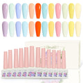 ADHERE 12 Colors Gel Nail Polish Set,12 ML Candy Colors UV Gel Polish Gel Nail Kit, Nude Pink Green Blue Purple Yellow Gel Nail Gifts for Women Girl DIY Salon Home Manicure