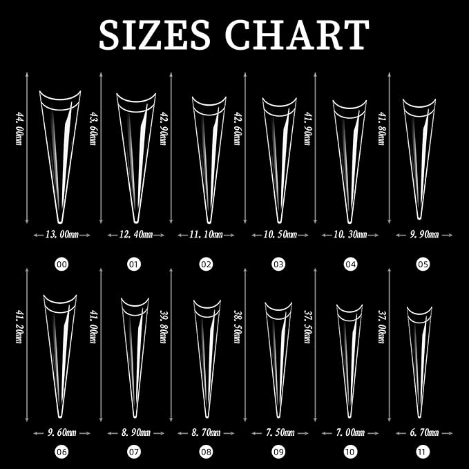 Long Stiletto Nail Tips, 240Pcs Half Cover Soft Gel Nail Tips Pre-shaped 2XL Shape Clear Acrylic False Nail Fake Nail Extension Press On for Salon Home DIY 12 Sizes
