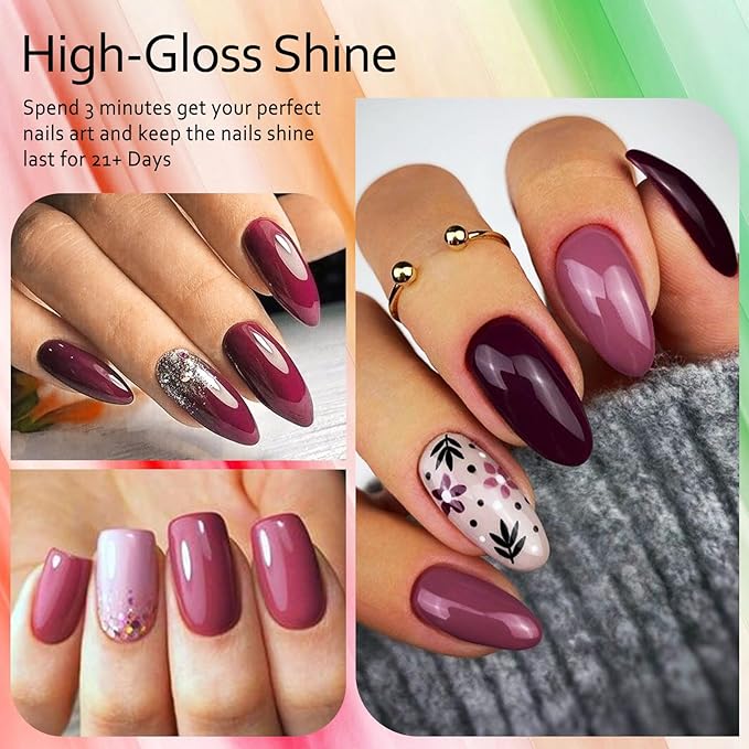 MTSSII Gel Nail Polish Set, 12PCS Brown Grey Violet Gel Nail Polish Kit, Soak Off UV/LED Nail Polish Nail Art Design Salon Home Gifts for Women