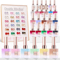 Double Rhythm 28Pcs 0.5Oz Cat Eye Gel Nail Polish Set Same Color Same Bottle Soak Off Magnetic Gel Polish Kit Nail Art Manicure Salon DIY at Home (Silver Gold Red Black-T24-7)