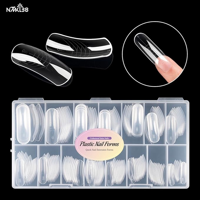 NMKL38 150Pcs Dual Forms Full Cover Nail Tips Upper Arched Extension Mold