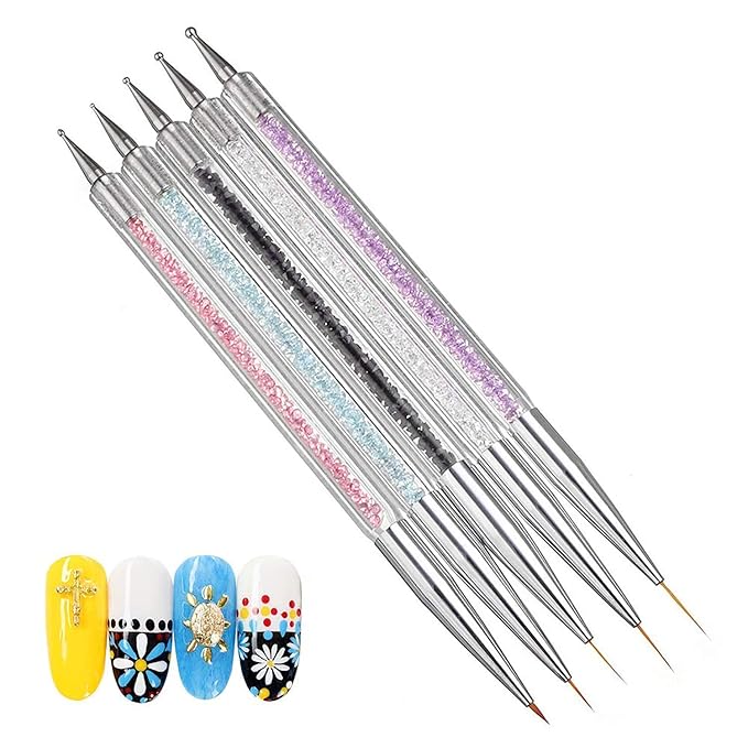 WOKOTO 8 Pcs Ombre Nail Brush Nail Art Brushes Set With 4 Nail Sponges Tips Ombre Brush For Gel Nails Gradient Nail Brushes For Ombre Acrylic Nail Art Liner Brushes Dotting Tools With Different Size