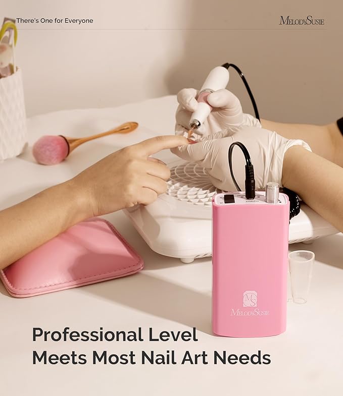 MelodySusie Entry-Level Clip-On Rechargeable Nail Drill with Anti-Slip Silicone Handle, SC300I 30000RPM E-File for Manicure Shaping & Gel Removal, Perfect for Training, Nail Art Practice & Home Use