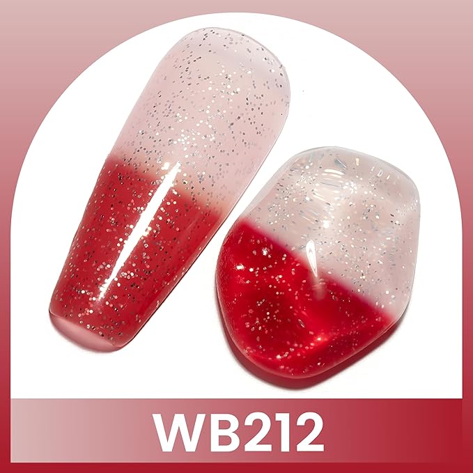 YTD Likomey Color Changing Gel Nail Polish,15ml Light Pink To Red Glitter Mood Temperature Change Colors Ombre Thermal Salon Home Manicure Fall Winter UV Nails Varnish,WB212
