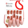 Curvlife Press On Nails – 30PCS Full Cover False Natural Fit Soft Gel Fake Nails Tips, Easy to Apply at Home Glue On False Nails Kit (Orange Red Solid, Short)