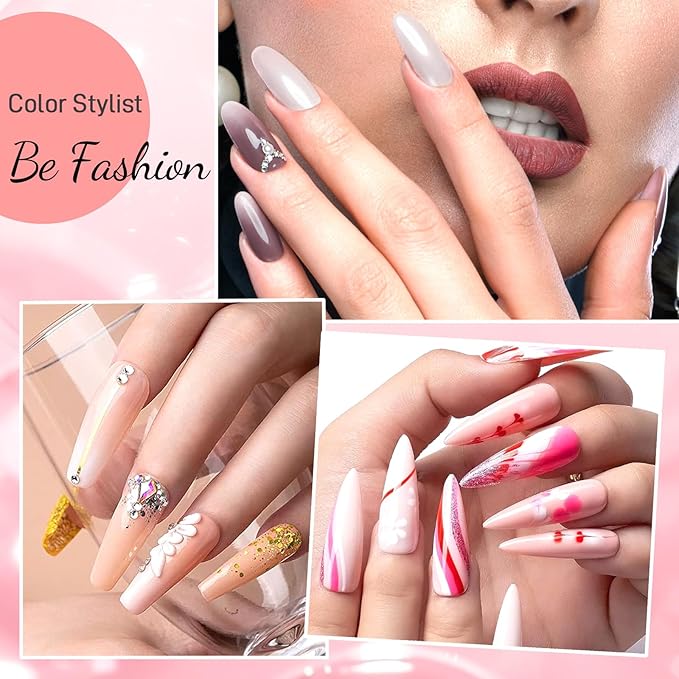 Gel Nail Polish Kit with U V Light 66 Colors Gel Nail Polish with Base and Matte/Glossy Top Coat Nail Gel Polish Soak off Manicure Accessory Tools Suitable for All Seasons