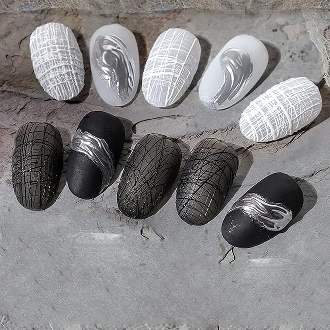 Black Spider Gel for Nails, Black Gel Paint for Nails Art UV LED DIY Design Manicure Spider Paint Nail Gel for Nail Art