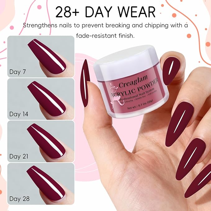 Acrylic Powder Set for Nail Extensions - 10 Colors 20g Each, Professional 3D Nail Art Carving Powder, Acrylic Nail Powder No Lamp Needed, Bubble Free, Long Lasting, Salon Quality DIY Manicure Kit
