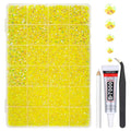 Lemon Yellow AB Resin Rhinestones w B7000 Glue for Bedazzling Crafting 2mm-6mm Citrine Flatback Jelly Stones Diamonds Gems Bedazzler Kit Charms for Nails Face Makeup Tumblers Bottles Crafts