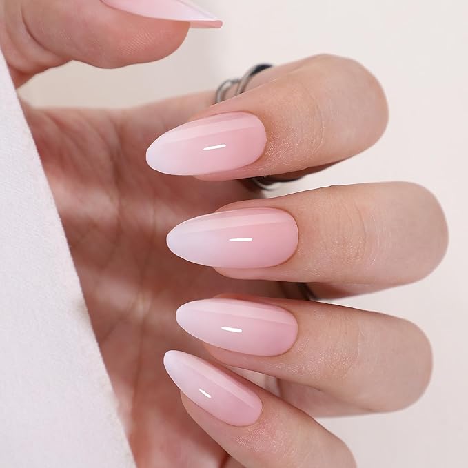 RTKHFZE Press on nails Short - Soft Gel Gradient Press On Nails Almond Short Fake Nails with Nails Glue,Fit Perfectly,Reusable Stick on Nails in 16 Sizes - 32Pcs Gel False Nails Kit