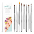 AIMEILI Nail Art Brushes for Nail Polish Gel, 8 Pcs Fingernail Art Design Pens, Dotting Pen Clean Up Liner French Nail Brush DIY Manicure Tools Gift