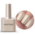 MAYCHAO 15ML White Gold Shimmer Gel Nail Polish 1Pc Mermaid Scales Gel Polish Soak Off UV LED Nail Polish Nail Art Starter Manicure Salon DIY at Home, 0.5 OZ