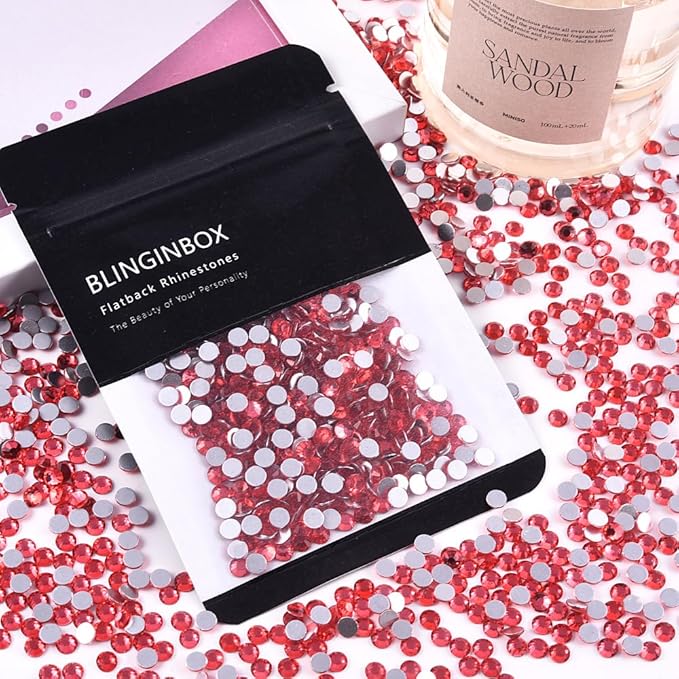 Blinginbox Glass Flatback Rhinestones Crystal Round Gems,Wax Apple,SS20/1440pcs,4.6-4.8mm