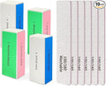 Professional Nail Files and Buffers Kit, Nail Sponge Buffer Blocks and 100/180 Grit Nail Files Set for Fingernail and Acrylic Nails
