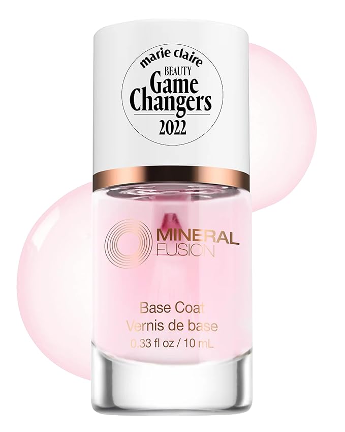 Mineral Fusion Base Coat Nail Treatment - Extend the Length of Manicures - Protect Against Chipping, Peeling Nail Polish - Long Lasting, Nail Strengthener - Vegan, No Harsh Ingredients - 0.33 Fl Oz