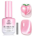Beetles Peachy Whimsy Pink Cat Eye Gel Nail Polish - 15ML Glitter Pink Cat Eye Spring Gel Polish Magnetic Shimmer Effect Soak Off UV Nail Art Design Salon DIY Manicure Gift for Women