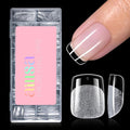 AILLSA Extra Short Square Nail Tips - 15 Sizes 120pcs Half Matte False Nail Tips Pre-shaped Short Nails Tips, Acrylic Fake Press on Gelly Tips for Gift