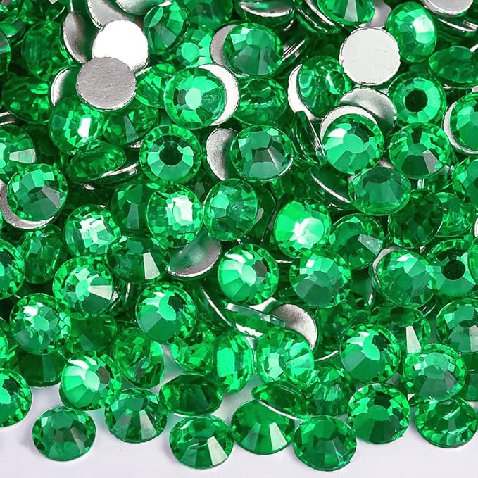 Blinginbox 288 Pieces SS30/6.4-6.6mm Flat Back Crystal Rhinestones Round Gems for Nail Art,Peridot