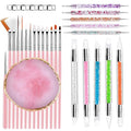 Nail Art Tool Set,27 Pcs Nail Art Brushes Set with Resin Nail Art palette,5 Pcs Nail Art Sculpture Pens,2 Way Acrylic Silicone Carving Pen,Nail Dotting Pen Nail Art Kit for Nail Art DIY Home Salon