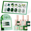 Double Rhythm 6 Pcs 15 ML Gel Polish Set Same Color Same Bottle Soak Off Gel Polish Kit Nail Art Manicure Salon DIY at Home for Women (Dark Mint Frost Sage Green Gray-T6-75)