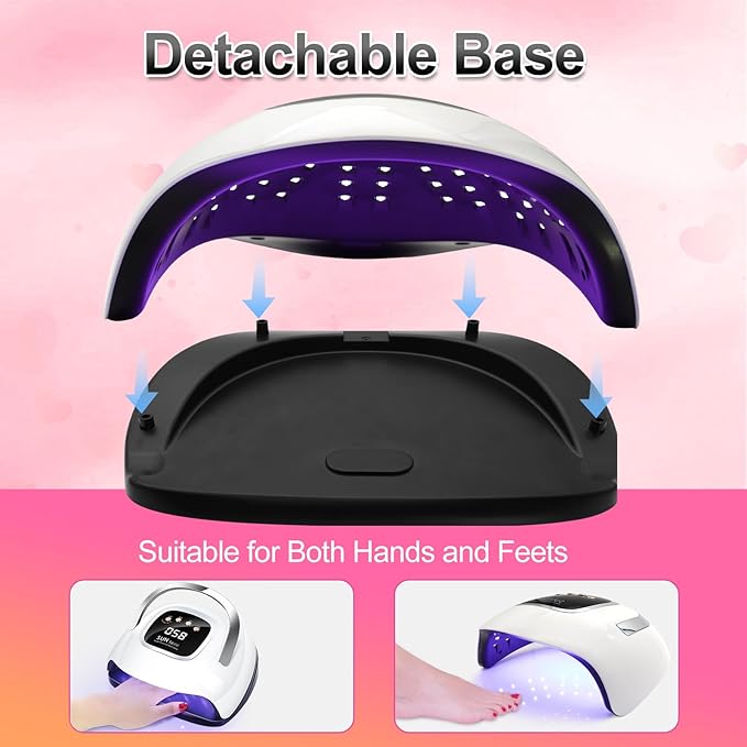 LKE UV Nail Lamp, 72W LED Nail Lamp Nail Dryer Light for Nails with 3 Timer Setting & LCD Touch Display Screen for Home and Salon Use (B-White)