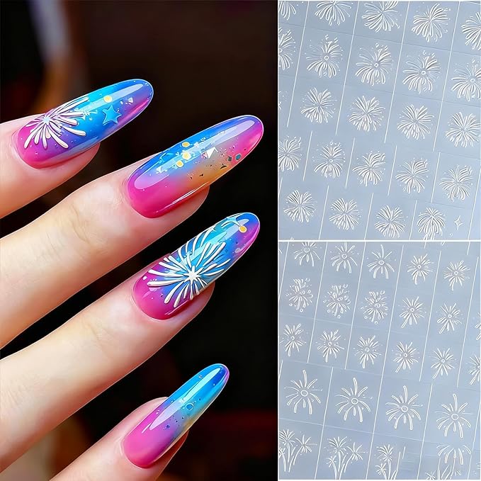 Christmas Nail Stickers Airbrush Stencils Stickers for Nail Art with Snowflower Fireworks Christmas Tree Designs Supplies Design Resusable Nail Guide for Manicure Nails Decoration 6 Sheets