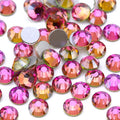 Dowarm 288Pieces SS30 Flatback Rhinestones, 6.5MM Glass Crystal Rhinestones for Craft Nails Dance Costumes, Flat Back Nail Crystals, Non Hotfix Rhinestones (SS30 / 6.5MM, Rose Pink Vitrail)