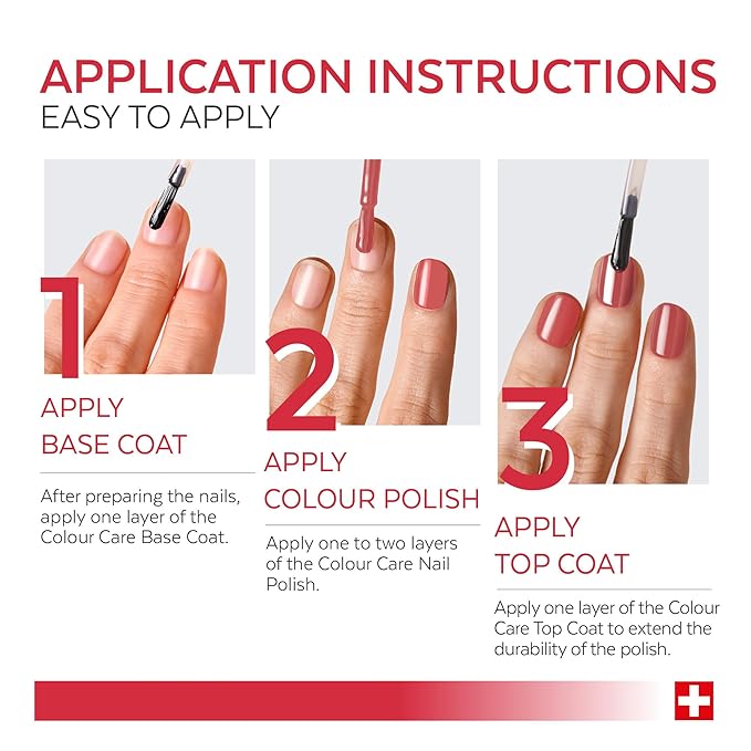 PODERM Nail Polish – Enriched with Tea Tree & Biotin – Improves Nail Appearance – Vegan Formula – For Hands & Feet – Swiss Made (Coral Pink)