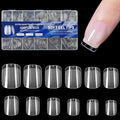 BlueZOO Soft Gel Nail Tips Extra Short Square Nails, 600Pcs Full Cover Half Matte Acrylic Nail Tips Clear Press On Nails for Extension Nail Manicure Home DIY Salon Fake Nails, 12 Sizes