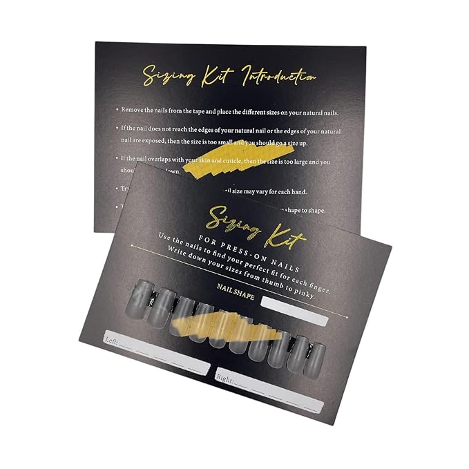 Press On Nail Sizing Card 30 Pack Empty Large Black Gold Postcard Press On Nails Supplies For DIY Sizing Guide False Nails Tips (5 * 7 inch, black&gold)
