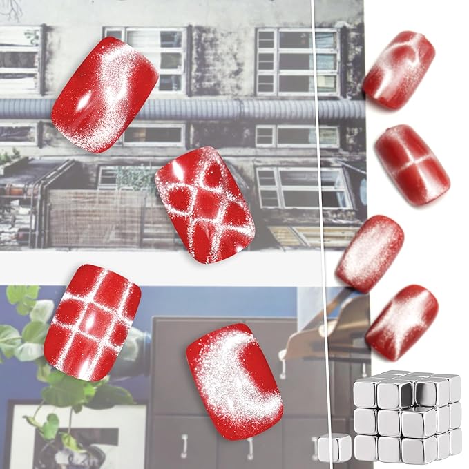 Allstarry Nail Magnets for Nail Art, 27pcs Square Magnet for Cat Eye Gel Polish Cube Magnets Block Cateye Magnet for Nails Cat Eye Magnet Tools Magnetic Nail Tool for Nail Art Salon or Home