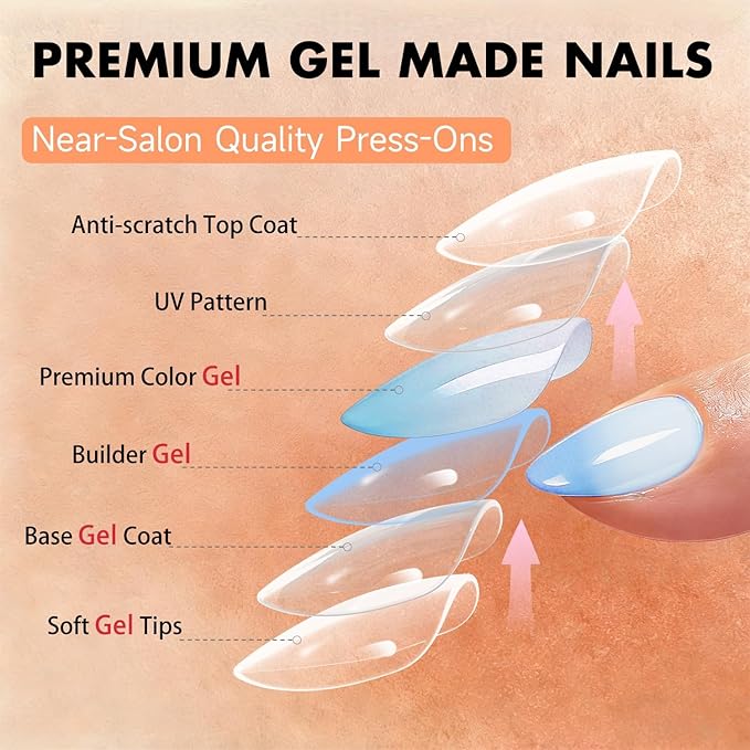 Chrome Ombre Teal Blue Press on Nails Short Almond, Glazed Cute Fake Nails with Sparkle Mirror Design, Shiny Glitter Glue on Nails Stiletto, Gradient Nude Gel Nail Press ons with Glue 30 Pcs
