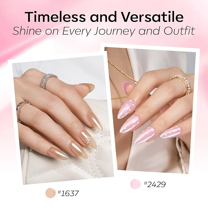 modelones Jelly Gel Nail Polish Set, French Tip Base Color Gel Polish Milky White Nude Pink Neutral Sheer Translucent Hema Free 6 Colors Gel Nail Kit Soak Off UV Spring DIY Manicure Gift Women