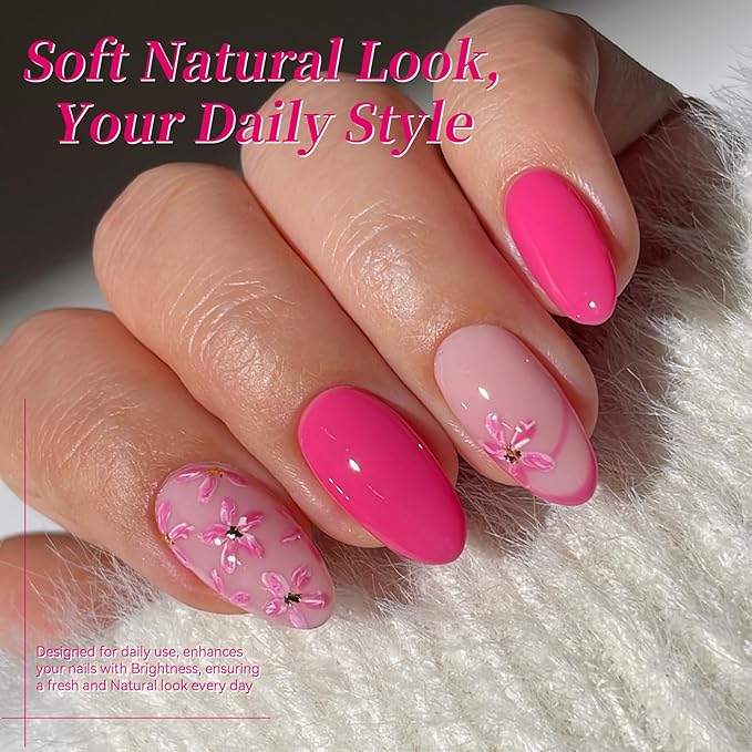 BORN PRETTY Hot Pink Gel Nail Polish Set 6 Colors,Neon Dragon Fruit Bright Pink Purple Bloody Red Soak off U v Gel Polish Kit for Salon Manicure and Nail Art DIY at Home