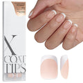 BTArtboxnails Soft Gel Nail Tips - Extra Short Square French Tip Press on Nails XCOATTIPS French Acrylic Nail Tips Kit Fake Nails Glue on Nails Extension Tips for Professional Use